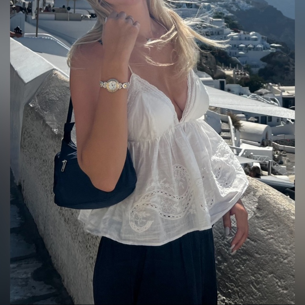 ZARA flowly white top